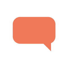 Fototapeta premium Simple orange speech bubble icon representing digital communication, online messaging, social media interaction, and conversational exchange for web and app design