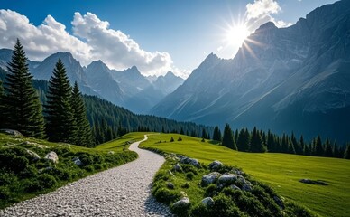 Start of Autumn Solar Term: Hiking on a Mountain Valley Path for an Outdoor Trip
