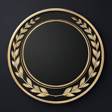 Ornate gold laurel wreath border framing a dark backdrop.