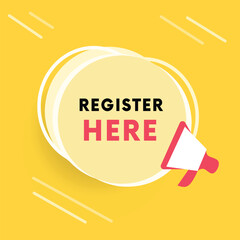 Register here symbol flat design vector offer banner, vector eps element.