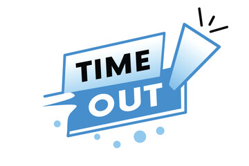 Time out banner art colourful vector eps. Flat illustration for discount poster.