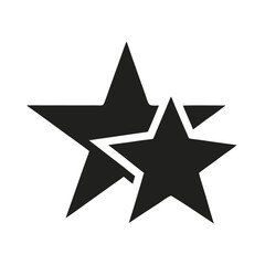 Fototapeta premium Two overlapping black star shapes on white background