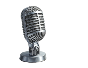 Retro silver microphone graphic