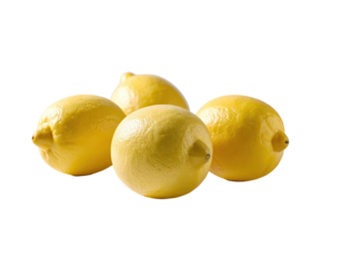 Three bright yellow lemons clustered together