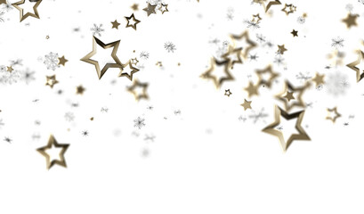 Elegant gold stars sparkle on white. Perfect for holidays, celebrations, and magical designs.