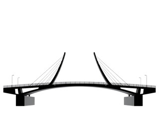Fototapeta premium A Contemporary New Vector Silhouette of a Modern Bridge Design, Ideal for conveying Connection, Progress, and Innovation.
