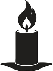 Candle silhouette icon vector on white background 