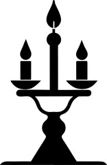 Candlestick silhouette icon vector on white background 