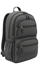 Fototapeta premium Gray backpack with multiple compartments