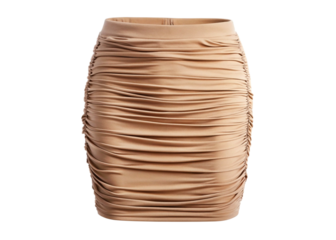 Ruched bodycon skirt isolated on white background