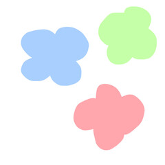 Colorful pastel hand-drawn bow cherry texture background design trees spiral stars 