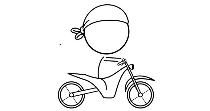 A biker riding a motorcycle.
