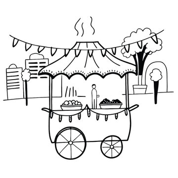 Thela shop of burger cooking asian