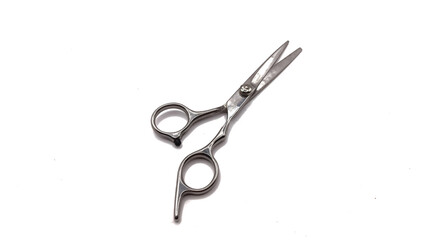 single Professional Haircut Barber Scissor isolated on White Background