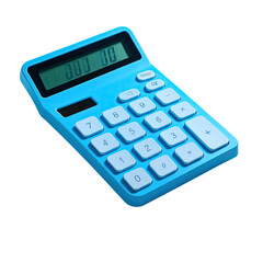 Light-blue calculator with a digital display
