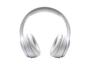 White over-ear headphones, front view (4)