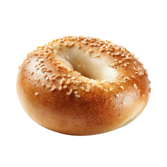 Round bagel, light golden brown, sesame seeds