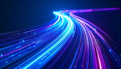 Abstract glowing light trails