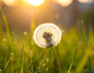 Dandelion at sunset