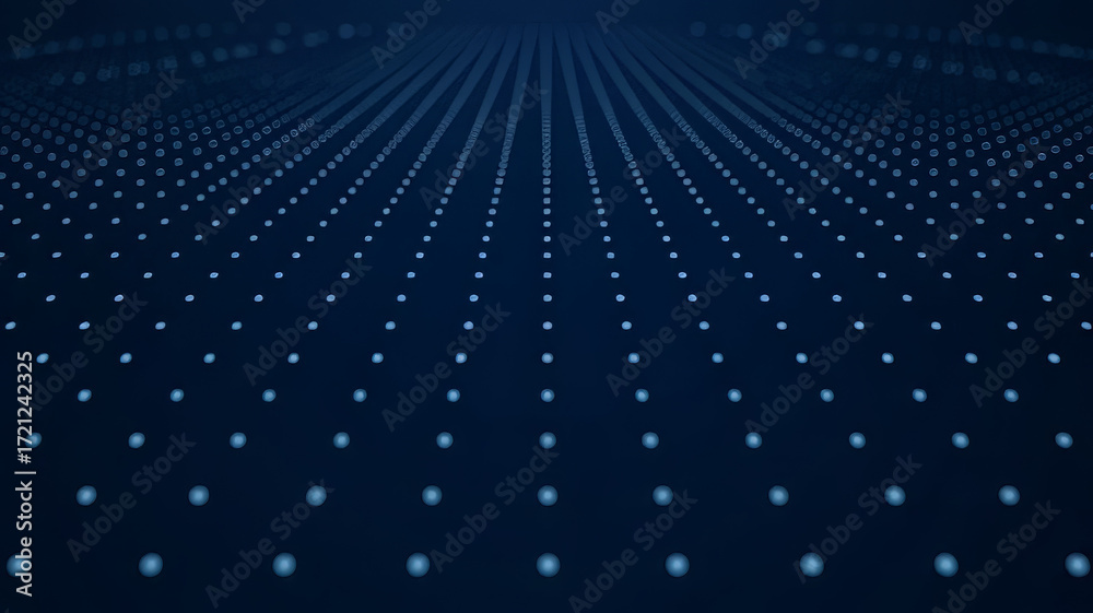 Wall mural a mesmerizing array of blue dots stretches into the distance, creating a sense of depth and technolo