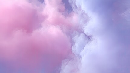 Naklejka premium Soft Pink and Purple Clouds Creating a Dreamy and Serene Atmosphere in a Clear Sky