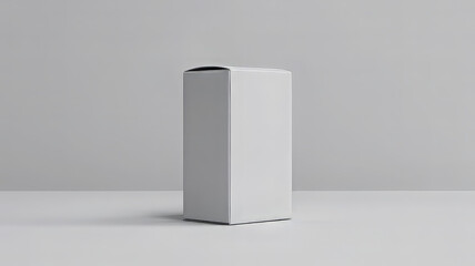 A minimalist product shot of a white box isolated on white background, showcasing its sleek and simple design