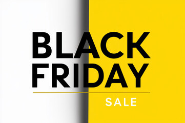 Black Friday Sale Poster Bold Black Text on Yellow and White Background