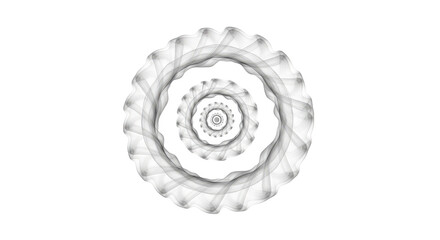 Fototapeta premium Abstract fractal design with concentric circles for creative projects isolated PNG with Transparent Background