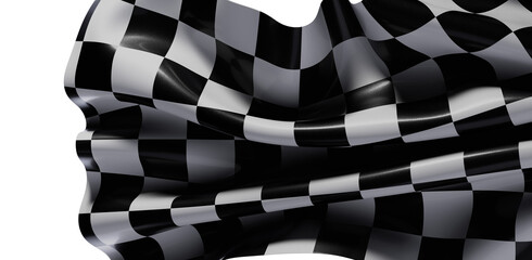 High-quality photo of a waving checkered flag. Perfect for sports, racing, victory, and success themes.