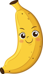 Cartoon Illustration of a Banana with a Face