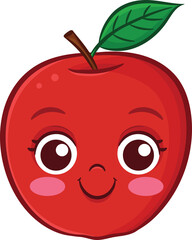 Illustration of a Cute Cartoon Apple