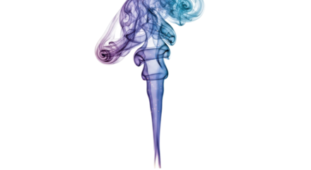 Swirling plumes of colorful smoke isolated PNG with Transparent Background