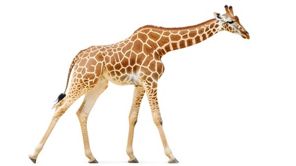 Obraz premium Photograph of a giraffe standing gracefully with distinctive spotted pattern.