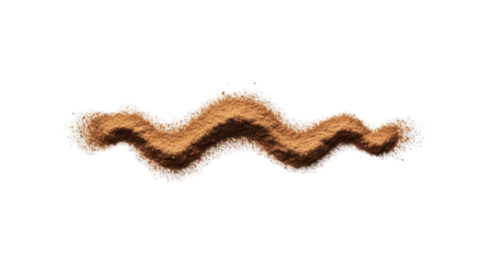 Wavy line of brown sand for abstract design element isolated PNG with Transparent Background