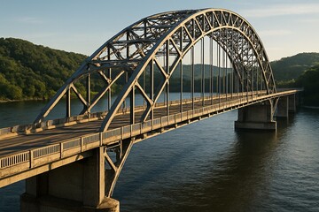 Fototapeta premium Glass floor pedestrian bridge