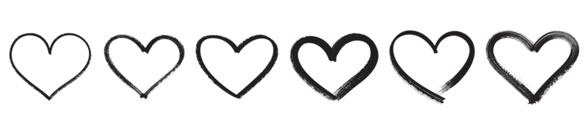 Artistic grungy heart brush stroke design