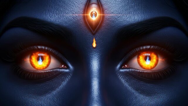 Fiery Eyes of Kali Digital Art of the Hindu Goddess