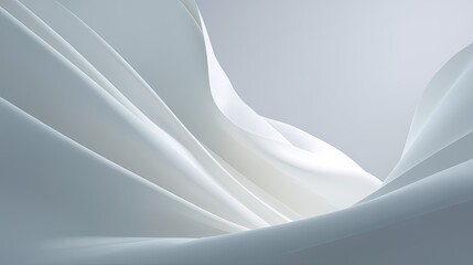 Fototapeta premium Soft Flowing White Fabric Draped in Smooth Waves Creating a Serene and Elegant Background for Various Art and Design Applications