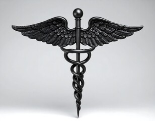 Dark medical symbol on a plain background