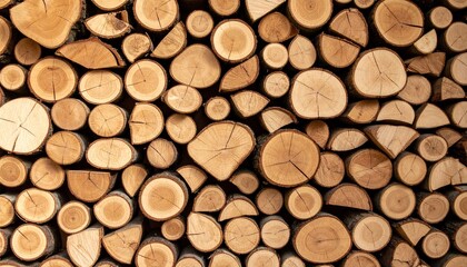 Stacked tree logs with visible growth rings—symbolizing nature and wood texture.