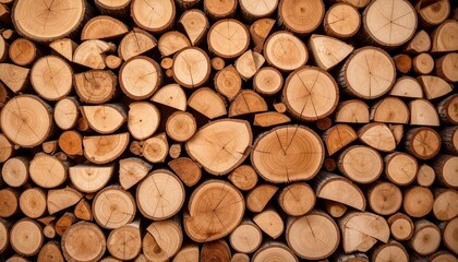 Stacked tree logs with visible growth rings—symbolizing nature and wood texture.