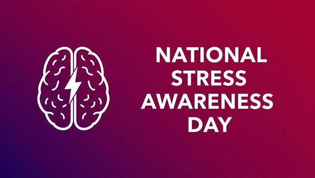 National stress awareness day brain graphic
