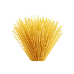 A fan-shaped bunch of uncooked spaghetti
