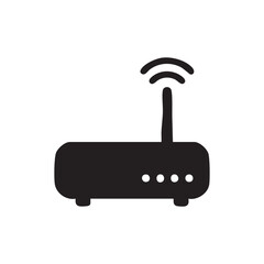 Modern Black Wireless Router Silhouette Connecting People Seamlessly in a Digitally Driven World for Enhanced Network Experiences