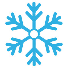 Obraz premium Simple Blue Snowflake Icon on White Background.