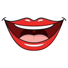 Obraz premium Smiling Mouth Illustration.