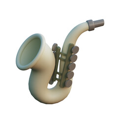 3D Saxophone Jazz Musical Instrument Render