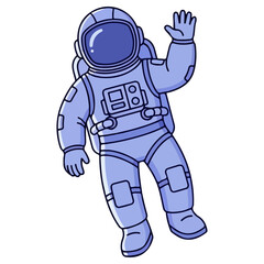 Astronaut in Space Suit Waving.