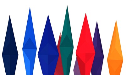 Abstract graphic of colorful pointed shapes