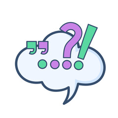 Speech Bubble with Punctuation and Question Marks